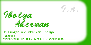 ibolya akerman business card